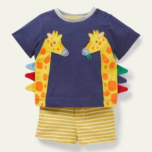 NWT Mini Boden Appliqué T-shirt & Shorts Set